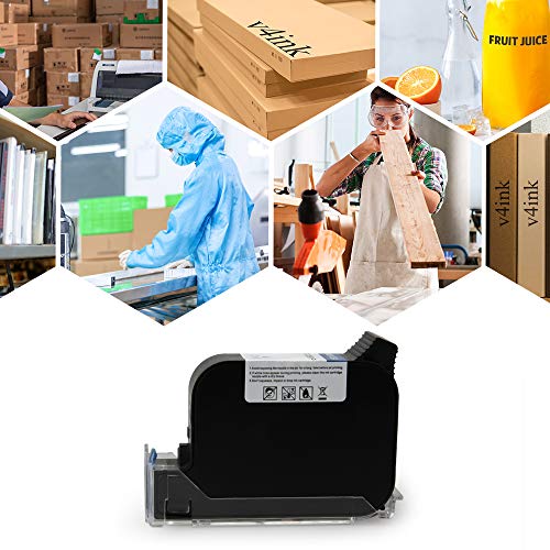 v4ink Bentsai Original Solvent Based Fast Dry Ink Cartridge BT 2585P White Ink 0 5 Inch Nozzle Compatible with Bentsai Handheld Inkjet Printer BT HH6105B2 BT HH6105B3 B10