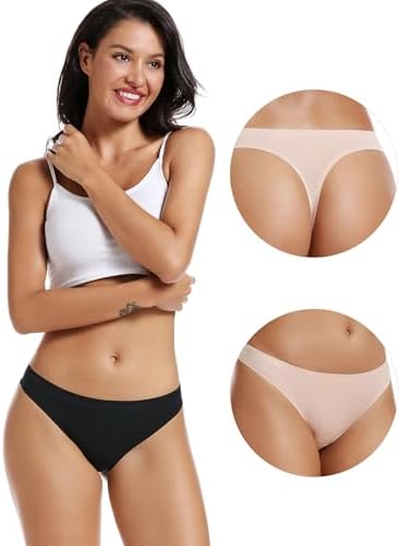 TALLA S - voenxe - Tangas para mujer, sin costuras, invisibles, sin líneas, transpirables, cómodas, ropa interior para mujer, paquete de 5 unidades