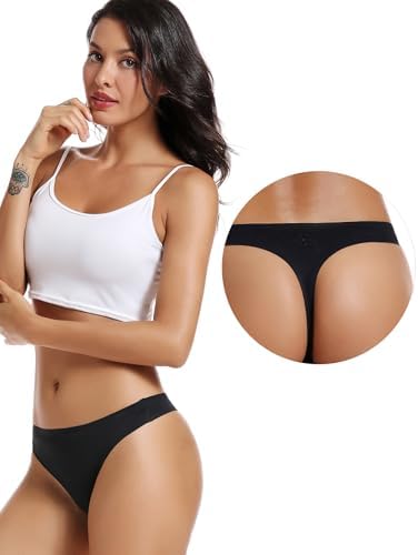 TALLA S - voenxe - Tangas para mujer, sin costuras, invisibles, sin líneas, transpirables, cómodas, ropa interior para mujer, paquete de 5 unidades