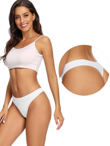 TALLA S - voenxe - Tangas para mujer, sin costuras, invisibles, sin líneas, transpirables, cómodas, ropa interior para mujer, paquete de 5 unidades