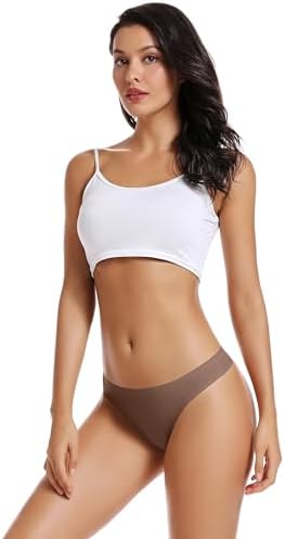 TALLA S - voenxe - Tangas para mujer, sin costuras, invisibles, sin líneas, transpirables, cómodas, ropa interior para mujer, paquete de 5 unidades