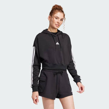 Talla M - women s  essentials 3 stripes french terry crop hoodie