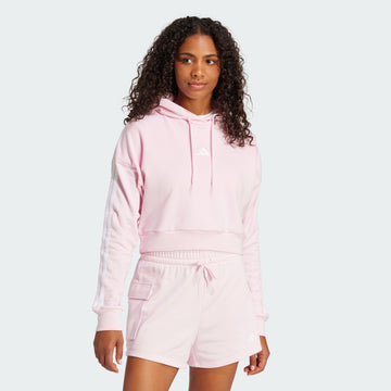 Talla M - women s  essentials 3 stripes french terry crop hoodie