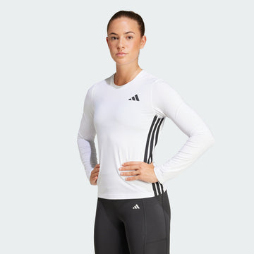 Talla L women s  essentials long sleeve 3 stripes workout top