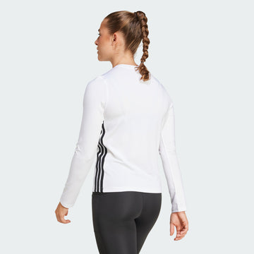 Talla L women s  essentials long sleeve 3 stripes workout top