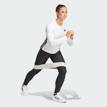 Talla L women s  essentials long sleeve 3 stripes workout top
