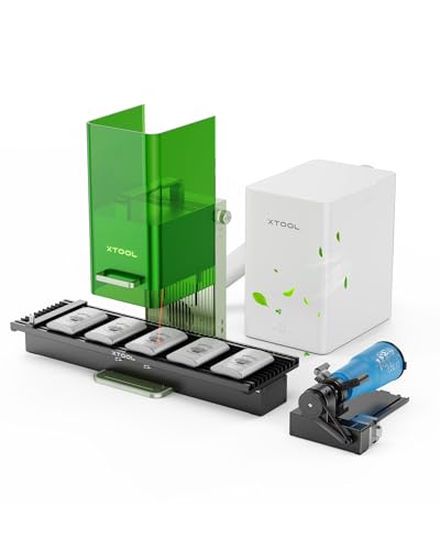 xTool F1 2 in 1 Dual Laser Engraver with Slide Extension  Rotary Extension and Smoke Purifier  Lightning Speed Portable Fiber Laser Engraver for Metal Wood
