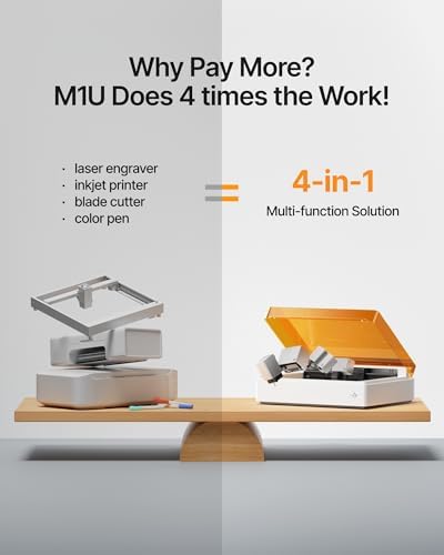 xTool M1 Ultra Laser Cutter and Engraver Machine  4 in 1 Craft Machine with 10W Laser Engraver  Inkjet Printing  Blade Cutting  Pen Drawing  Easy to Use on 1000  Materials   Advanced Bundle