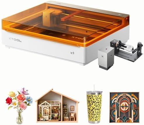 xTool M2 20W Color Craft Laser Engraver  with Dual Cameras  CMYK Inkjet Printer  RA3 Lite Rotray  Class 1 Enclosed Safe Laser Engraving Machine for Wood  Leather  Felt  Fabric  Paper  DIY Crafts