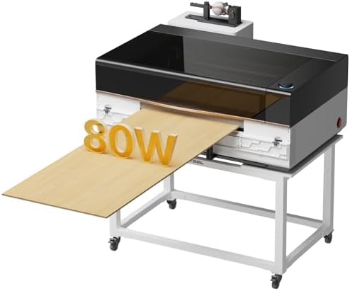 xTool P3 80W CO2 Laser Cutter Versatile Bundle  with Mobile Work Stand  Conveyor Feeder  RA3 Rotary Attachment  1200mm/s High Speed  Dual HD Camera CO2 Laser Engraver with ACS Auto Focus System
