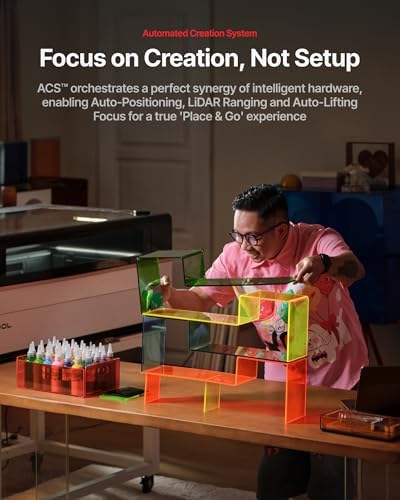 xTool P3 80W CO2 Laser Cutter Versatile Bundle  with Mobile Work Stand  Conveyor Feeder  RA3 Rotary Attachment  1200mm/s High Speed  Dual HD Camera CO2 Laser Engraver with ACS Auto Focus System