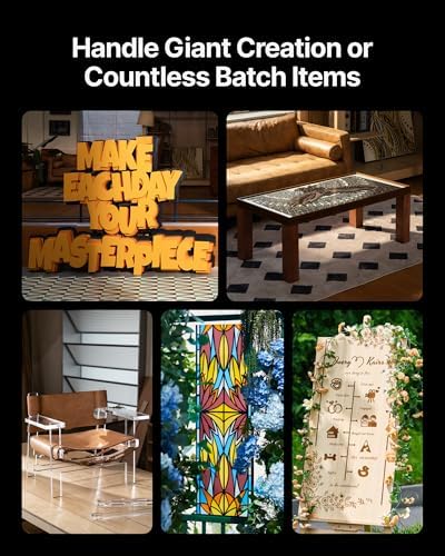 xTool P3 80W CO2 Laser Cutter Versatile Bundle  with Mobile Work Stand  Conveyor Feeder  RA3 Rotary Attachment  1200mm/s High Speed  Dual HD Camera CO2 Laser Engraver with ACS Auto Focus System